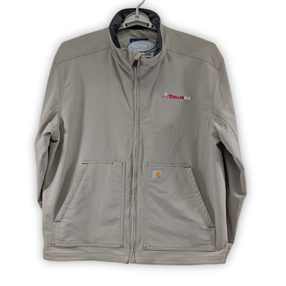 Carhartt Super Dux Soft Shell Jacket Mens XL Beige Rain Defender Workwear Logos - Picture 4 of 9